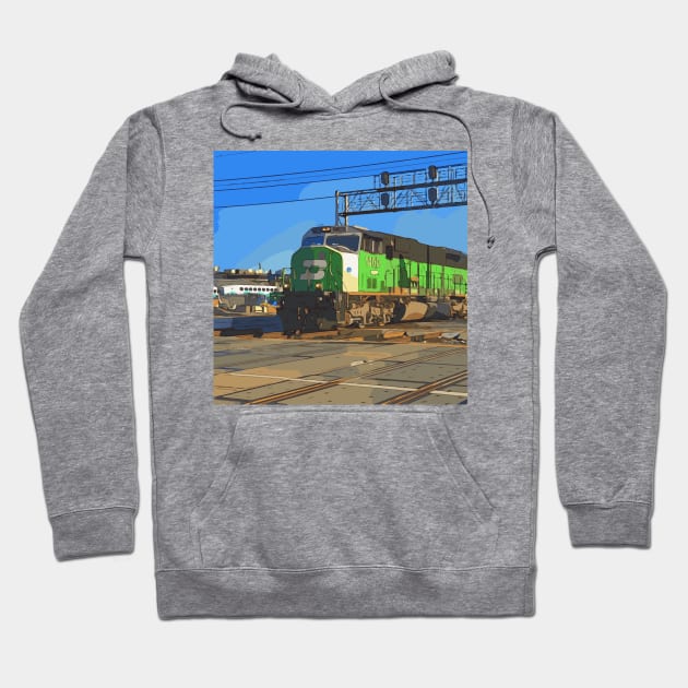 Burlington Northern Train Locomotive Hoodie by WelshDesigns